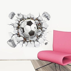 Vinilo Decorativo Balón De Fútbol Roto 3d - tienda online