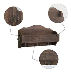 Estantería De Madera Marrón Oscuro Para Llaves/5 Ganchos en internet