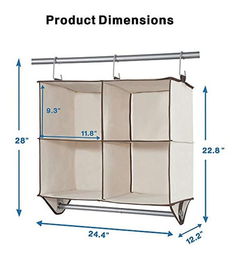 Organizador De Armario Colgante De 4 Secciones Con Barra - comprar online