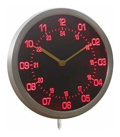 Reloj De Pared Led De Zona Horaria Mundial Militar - tienda online