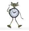Reloj De Escritorio Hecho A Mano Vintage Metal Gato.