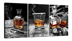 Lienzo Decorativo Para Pared, Diseño De Whisky De Cigarro