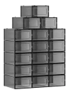 Organizador De Zapatos Plegable De Plástico Gris/18 Unidades