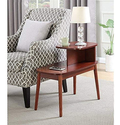 Mesa Auxiliar De Madera Caoba, Color Marrón, 2 Niveles - tienda online