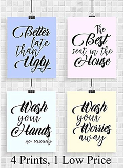 Arte De Pared Original De Baño 8x10 Refrán Divertido Frases - comprar online