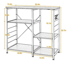 Estantería De Metal Y Madera Color Blanco De 35.4 In. - comprar online