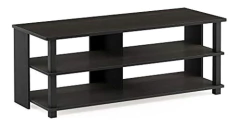 Mueble Para Tv Con Estantes De Madera Color Negro 3 Niveles.