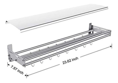 Estanteria Flotante De Acero Inoxidable Color Plateado. - comprar online