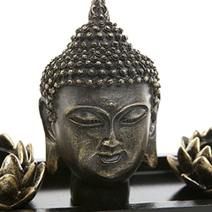 Mygift Cabeza De Buda Escultura Jardín Zen Set Con Vela - tienda online