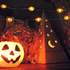 Luces De Cadena De Halloween Brizled Pumpkin, 40 Led 13.12ft - tienda online