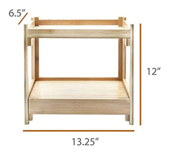 Organizador De Baño Multiusos En Bambú Marrón De 2 Niveles. - tienda online