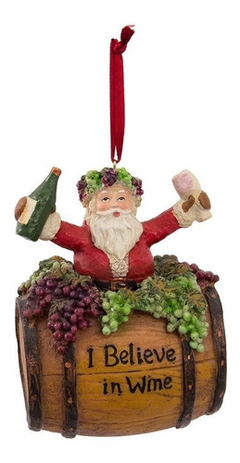 Tadorno Navideño De Santa Claus Sobre Un Barril De Vino - comprar online