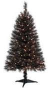 Árbol Artificial De Picea De Indiana De 4 Pies En Negro Con