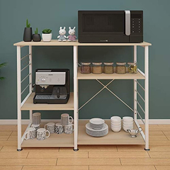 Estantería De Metal Y Madera Color Blanco De 35.4 In.