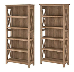 Estantería De Madera Color Marrón Claro De 5 Niveles.