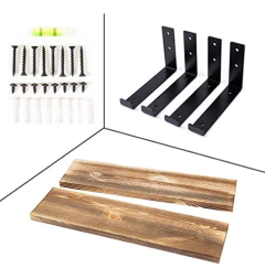 Estanteria Flotante De Madera Color Marrón De 24 in/2 Piezas - tienda online
