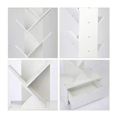 Estantería De Madera Multiusos De Color Blanco/8 Niveles. en internet