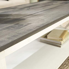 Imagen de Mesa De Centro Con 2 Niveles De Madera Color Blanco.