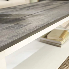 Imagen de Mesa De Centro Con 2 Niveles De Madera Color Blanco.