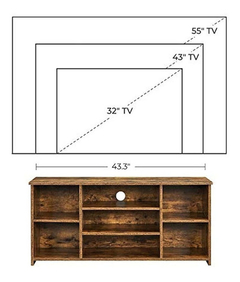 Imagen de Mueble Para Tv Con 7 Estantes De Madera Color Marrón.