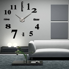 Elikeable Moderno Sin Marco 3d Grande 3d Diy Reloj De Pared