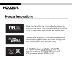 Houzer Contempo - Barra De Acero Inoxidable Para Fregadero. - tienda en línea