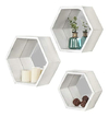 Estantes Flotantes De Pared Hexagonales Blancos Con Respaldo