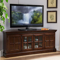 Mueble Para Tv Con Estantes De Madera Color Marrón. en internet