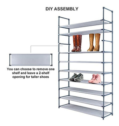 Organizador De Zapatos,plástico Y Tela Gris De 10 Niveles. - Danielle's Store
