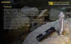 Linterna Nitecore Tiki Le 300 Lumen Micro Usb Recargable - Danielle's Store
