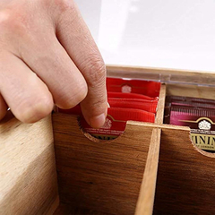 Caja Organizadora De Madera De Acacia Para Bolsas De Té