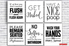 Juego De 6 Carteles Divertidos Decoracion Baños - comprar online