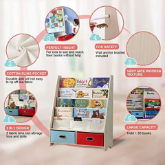 Imagen de Estantería De Madera Color Beige Para Libros De Niños.