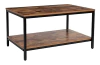 Mesa De Centro Con Marco De Metal Y Madera Marrón 2 Niveles.