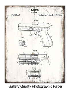Cartel Decorativo De Pared De Arma De Fuego 8x10 - tienda online