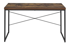 Escritorio De Metal Y Madera Roble, Color Marrón, 1 Nivel - comprar online