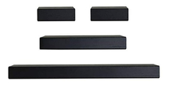 Estanterías Flotantes De Madera Color Negro/4 unidades.