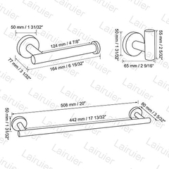 Juego De 4 Piezas De Accesorios De Baño Incluye Barra