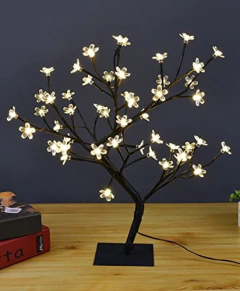 Árbol Bonsái Con Flores De Cerezo 48 Luces Led Luz Blanca - comprar online