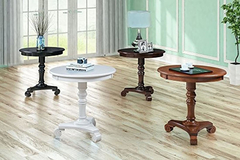Mesa Auxiliar Redonda De Madera Maciza Color Marrón. - Danielle's Store