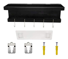 Estantería Flotante Multiusos De Metal Color Negro 1 Pieza. - tienda online