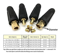 Kingq Cable De Soldadura Conector Rápido Par Dinse-style 2-p - Danielle's Store