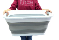 Cesta De Lavandería Plegable De Plástico