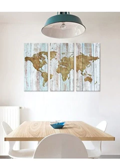 Mapa Artístico Cuadro Decoracion Sobre Lienza, Póster Retro - comprar online