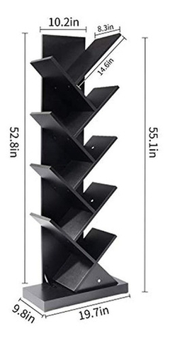 Imagen de Estantería De Madera Color Negro Para Libros,diseño De Árbol