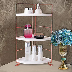 Estantería Esquinera De Metal Rosa Y Plástico Blanco. - Danielle's Store