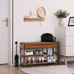 Organizador De Zapatos Con Cojín Y Bambú Marrón/3 Niveles. - comprar online