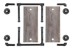 Estantería Flotante De Metal Y Madera Color Negro