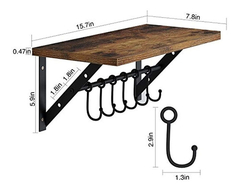 Estantería Flotante De Madera-metal Color Marrón De 15.75 In - comprar online