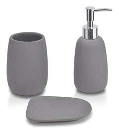 Juego De Accesorios De Baño Gris 3 Piezas